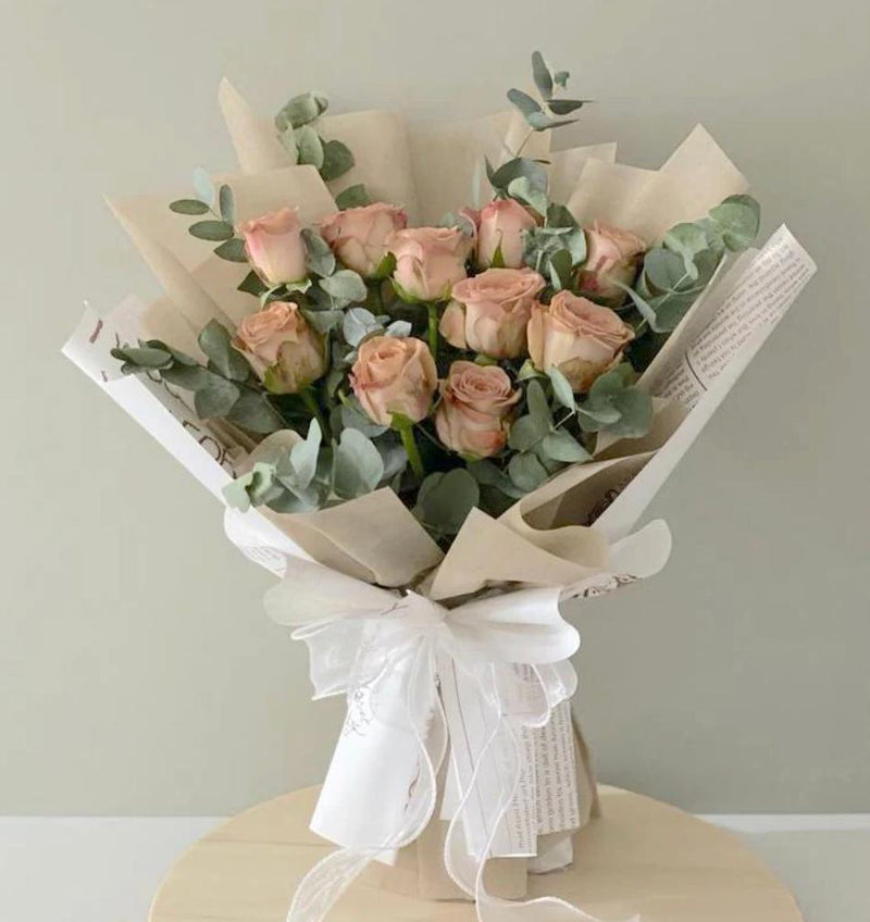 Timeless Roses Bouquet - Cappuccino Roses