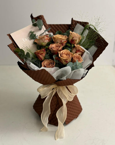 Timeless Roses Bouquet - Cappuccino Roses