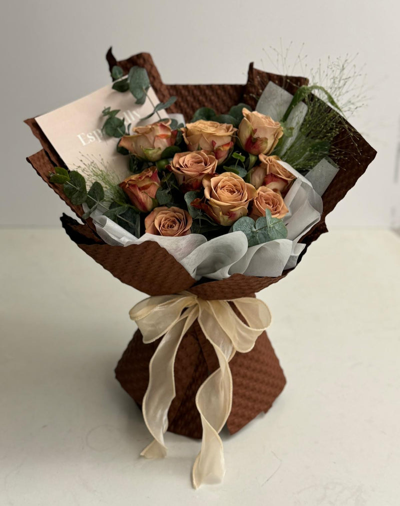 Timeless Roses Bouquet - Cappuccino Roses