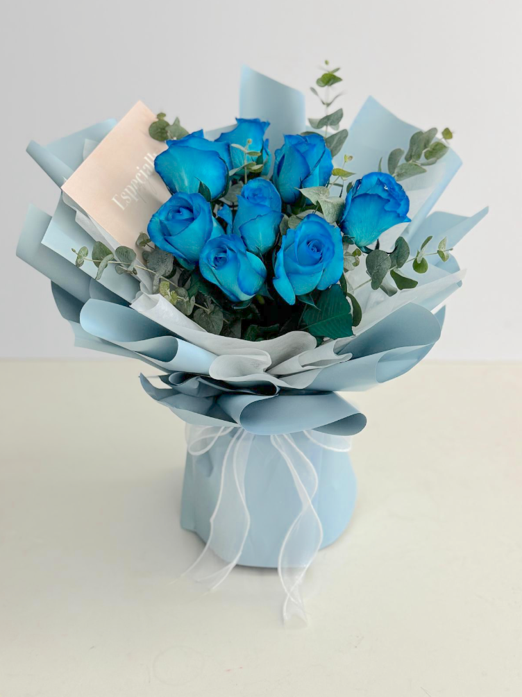 Blue Roses Bouquet - My Valentine