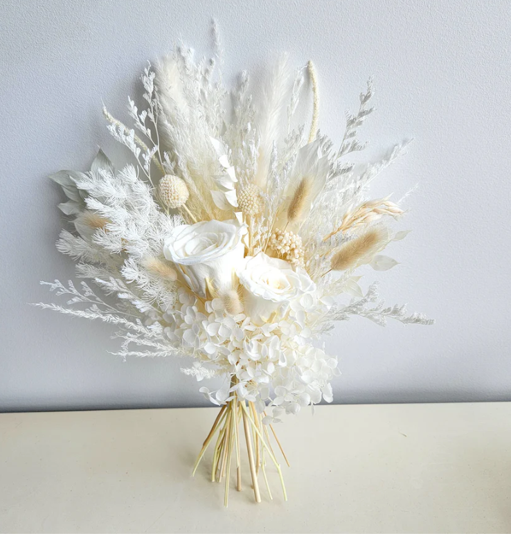 Rustic Boho Bridal Bouquet - Ivory