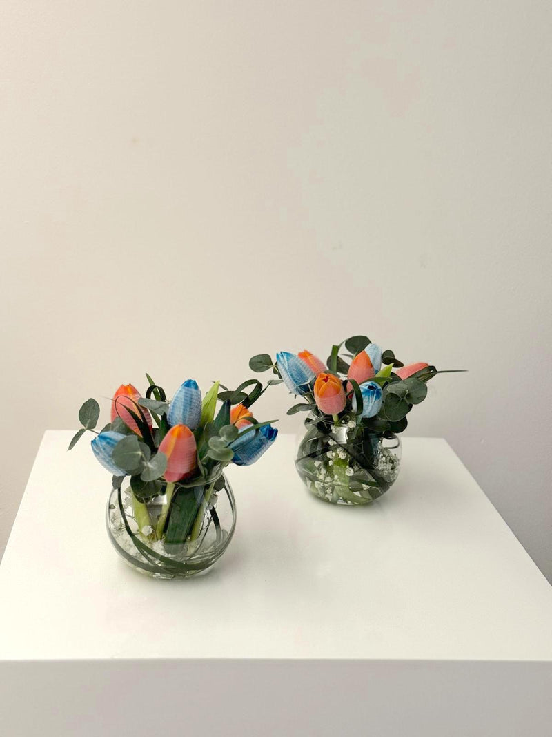 Bowl Vase Arrangement - Tulips