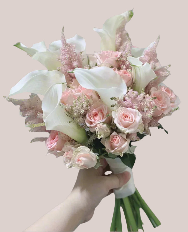 Hand Tied Calla Lilies Bridal Bouquet - Bespoke Style