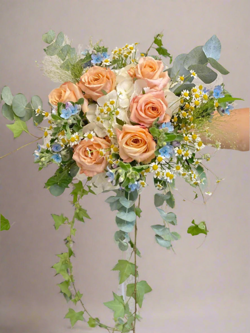Free Form Roses Bridal Bouquet - Garden Style