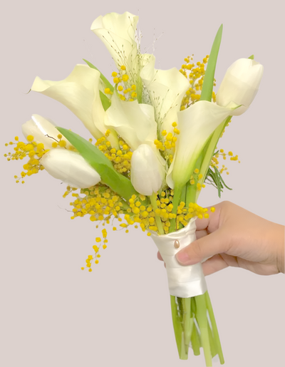 Hand Tied Calla Lilies Bridal Bouquet - Korean Style