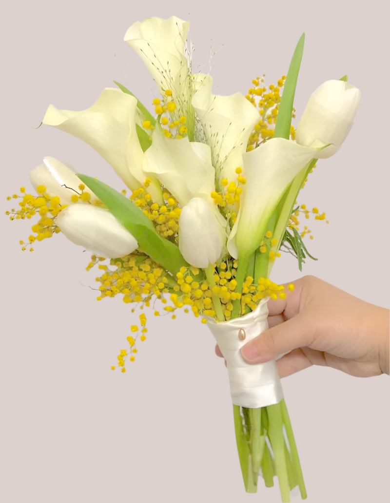 Hand Tied Calla Lilies Bridal Bouquet - Korean Style