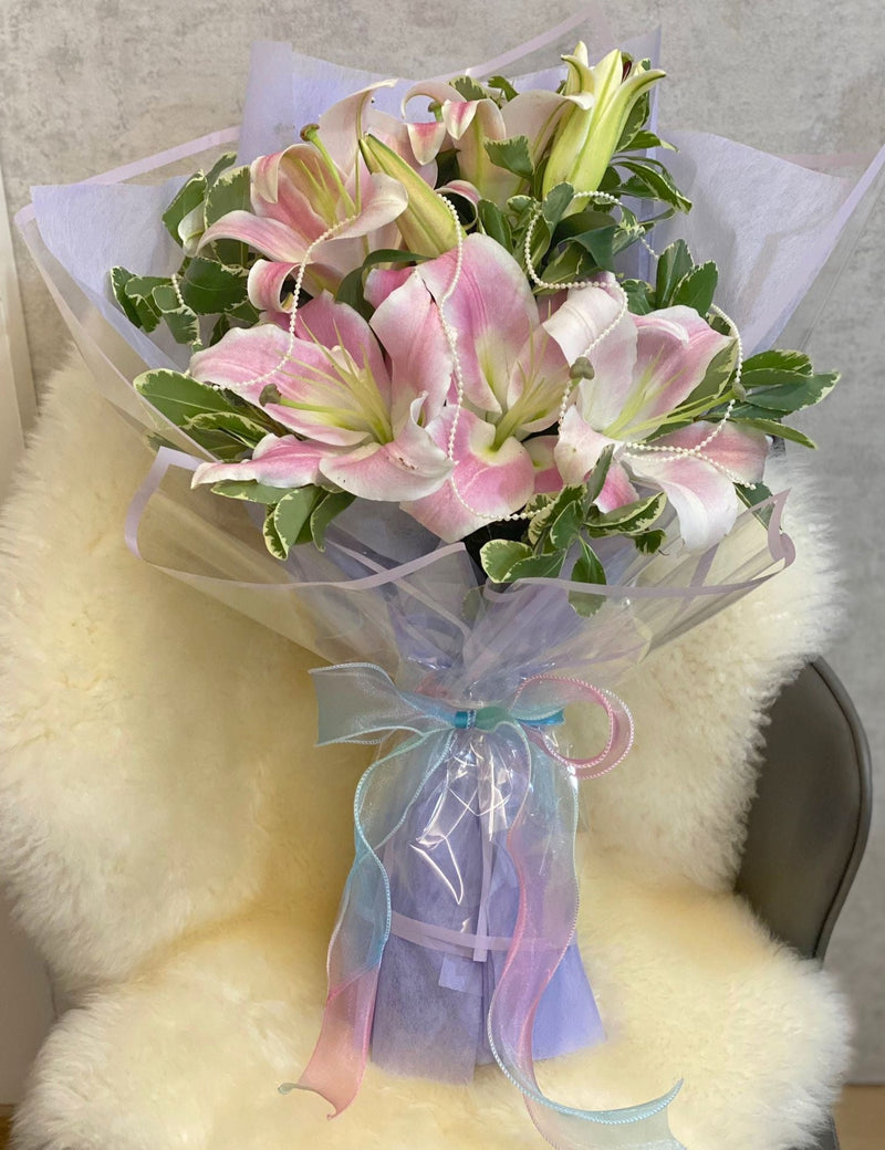 Pink Lilies Bouquet - Large