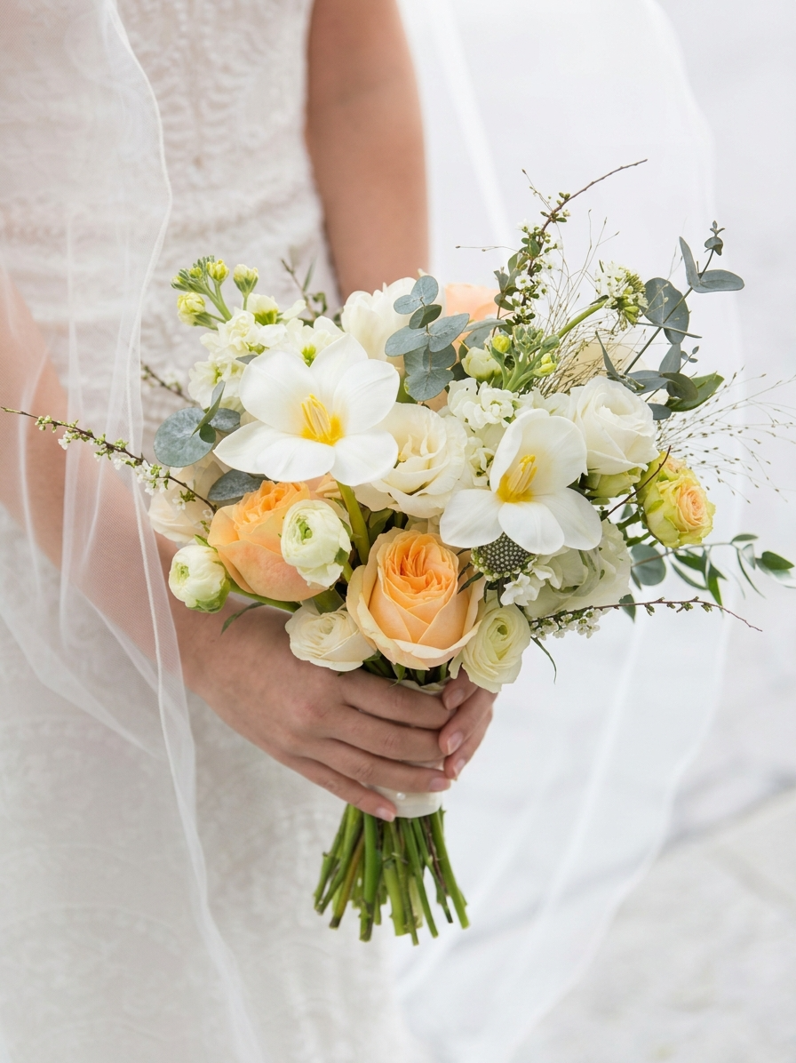 sachin and babi light blue dress Bridesmaid Bouquets Flowers To Match Champagne Dress BRIDESMAIDS BOUQUETS:  TO MATCH OR NOT TO MATCH? — Flowers main image 0