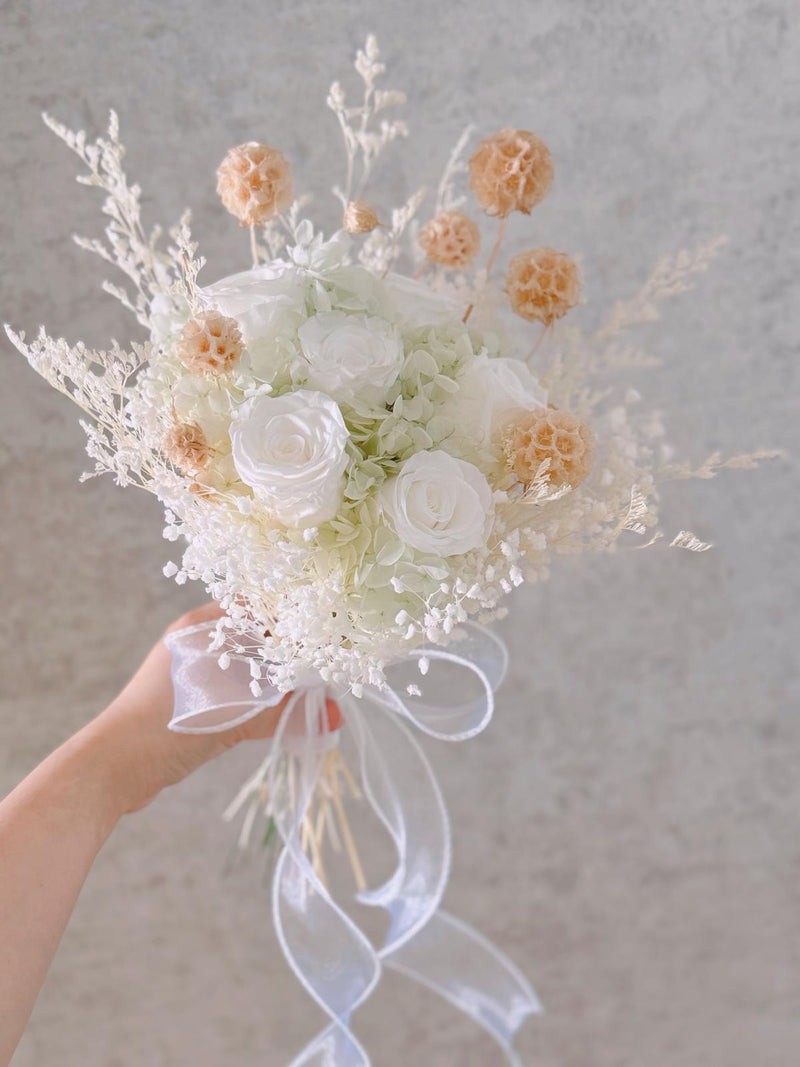 Posy Roses Preserved Bridal Bouquet - Rustic Style