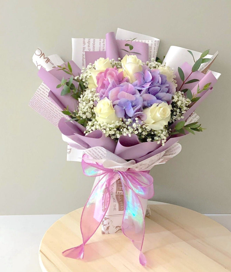 Signature Hydrangea Bouquet - Purple