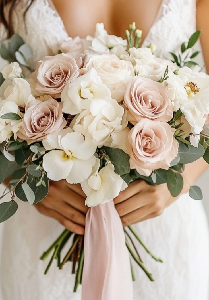 Free-Form Roses Bridal Bouquet - Rustic