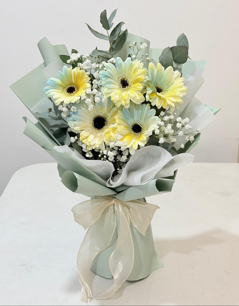 Tinted Daisy Bouquet - Sunlit Ocean