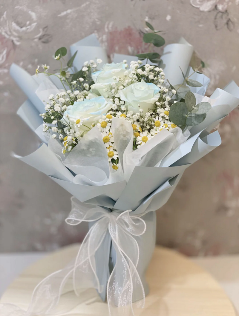 Signature Roses Bouquet - Tinted Blue Roses