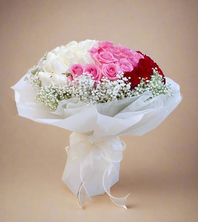 Grandeur Mixed Roses Bouquet - 50 Roses